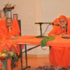 poojya swamiji and ma during the satsang